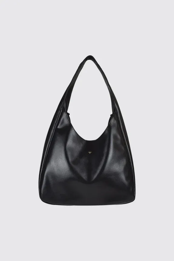 Peta   Jain Stormi Slouch Tote - Black PU/Gold