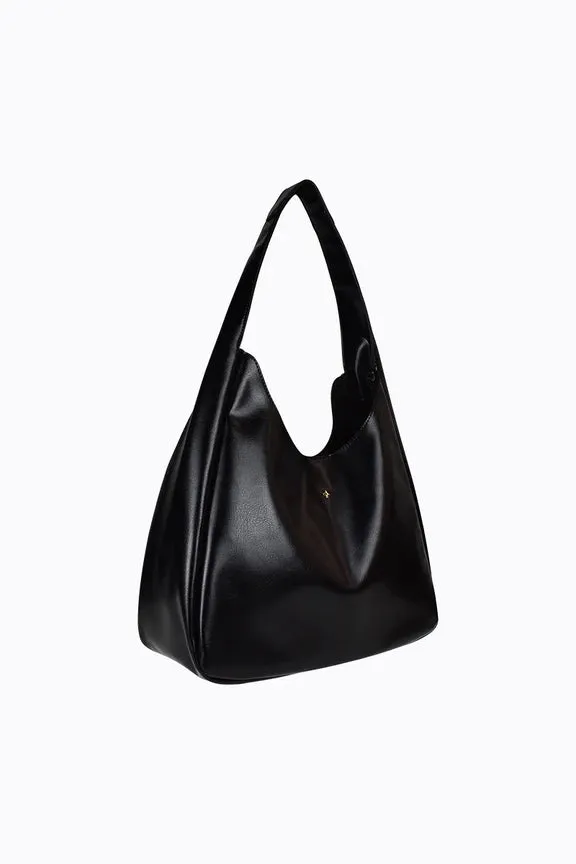 Peta   Jain Stormi Slouch Tote - Black PU/Gold