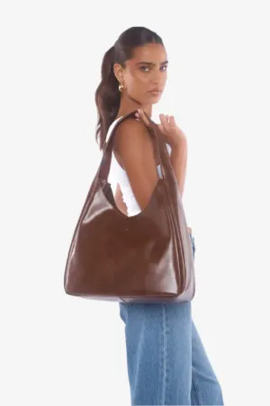 PETA   JAIN STORMI SLOUCH TOTE - CHOCOLATE PU/GOLD