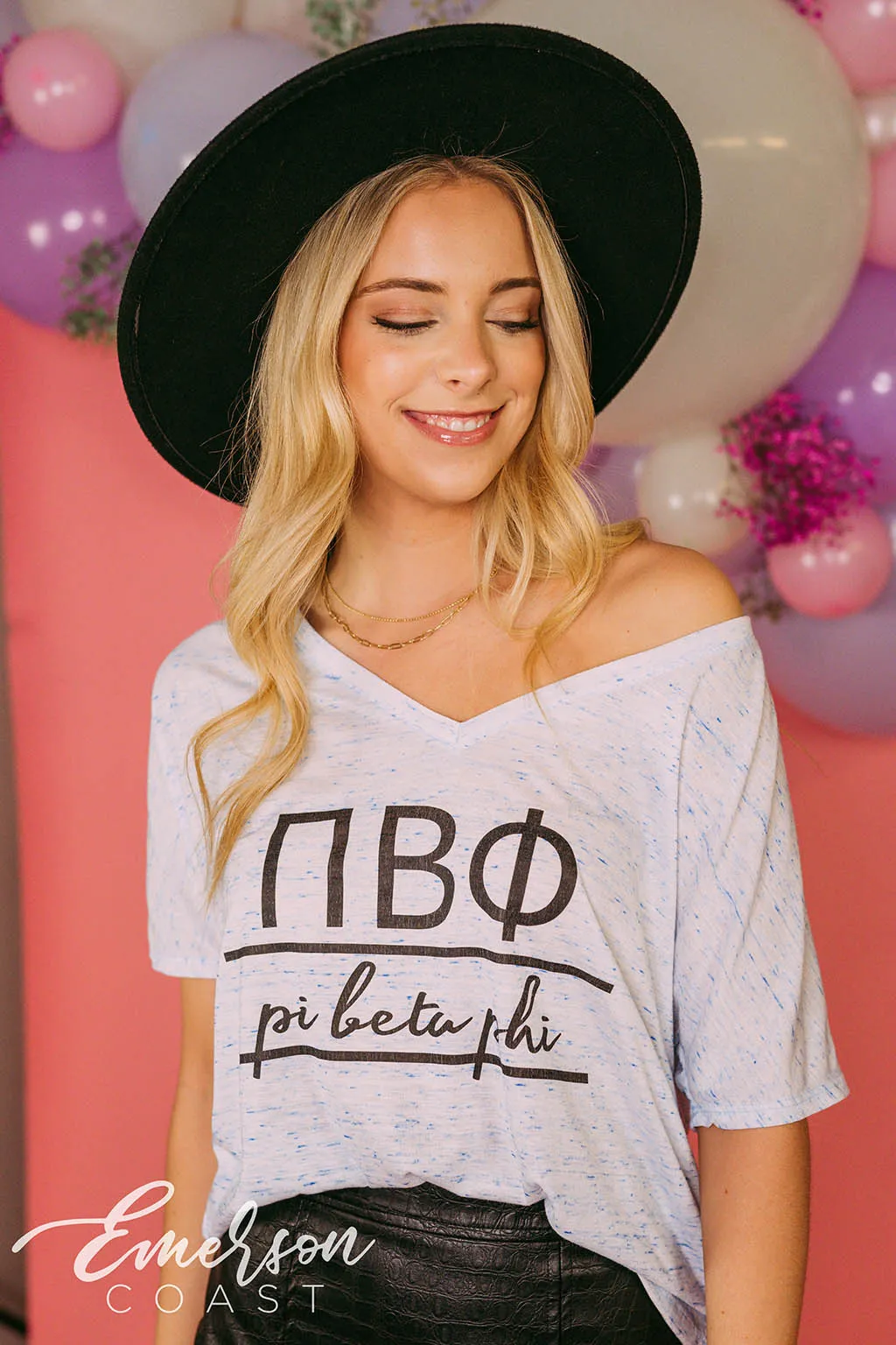Pi Beta Phi Slouchy Recruitment Vneck Tee