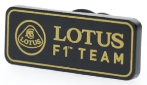 PIN BADGE & Pouch Lotus Black & Gold 25 mm Lapel Button Formula One 1 F1 NEW
