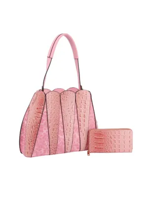 Pink Handbag and Wallet Set