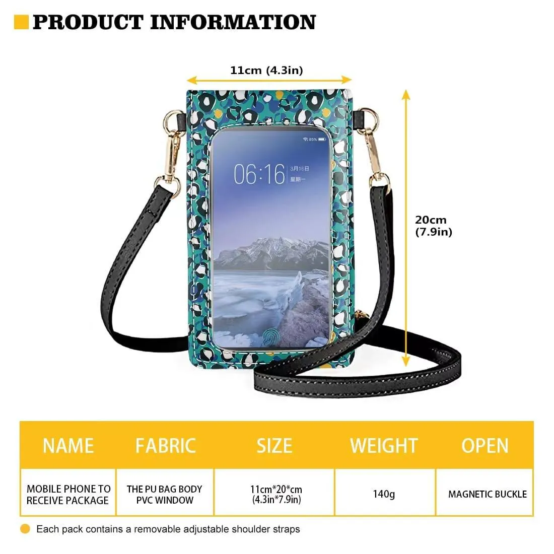 Pink leopard Phone Crossbody Bag Preorder - Closing 5/5 - ETA Early June