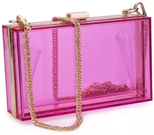 Pink Transparent Clutch