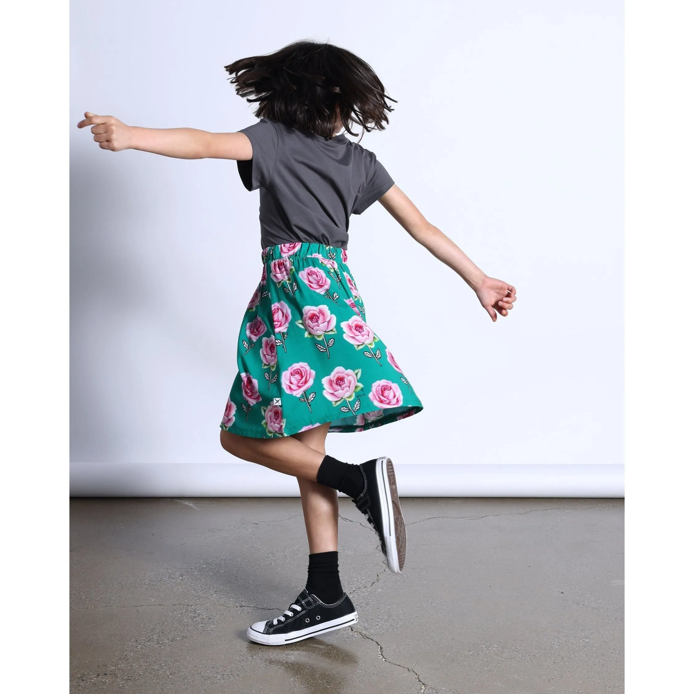 Pocket Of Flowers Tee- Dark Grey