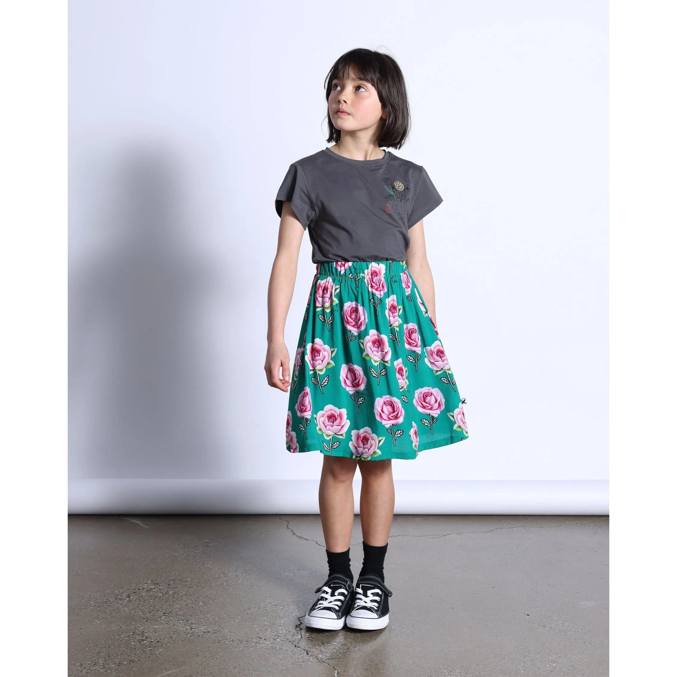 Pocket Of Flowers Tee- Dark Grey