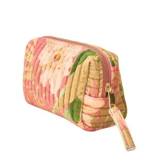 Powder Delicate Tropical Quilted Velvet Vanity Bag - Candy