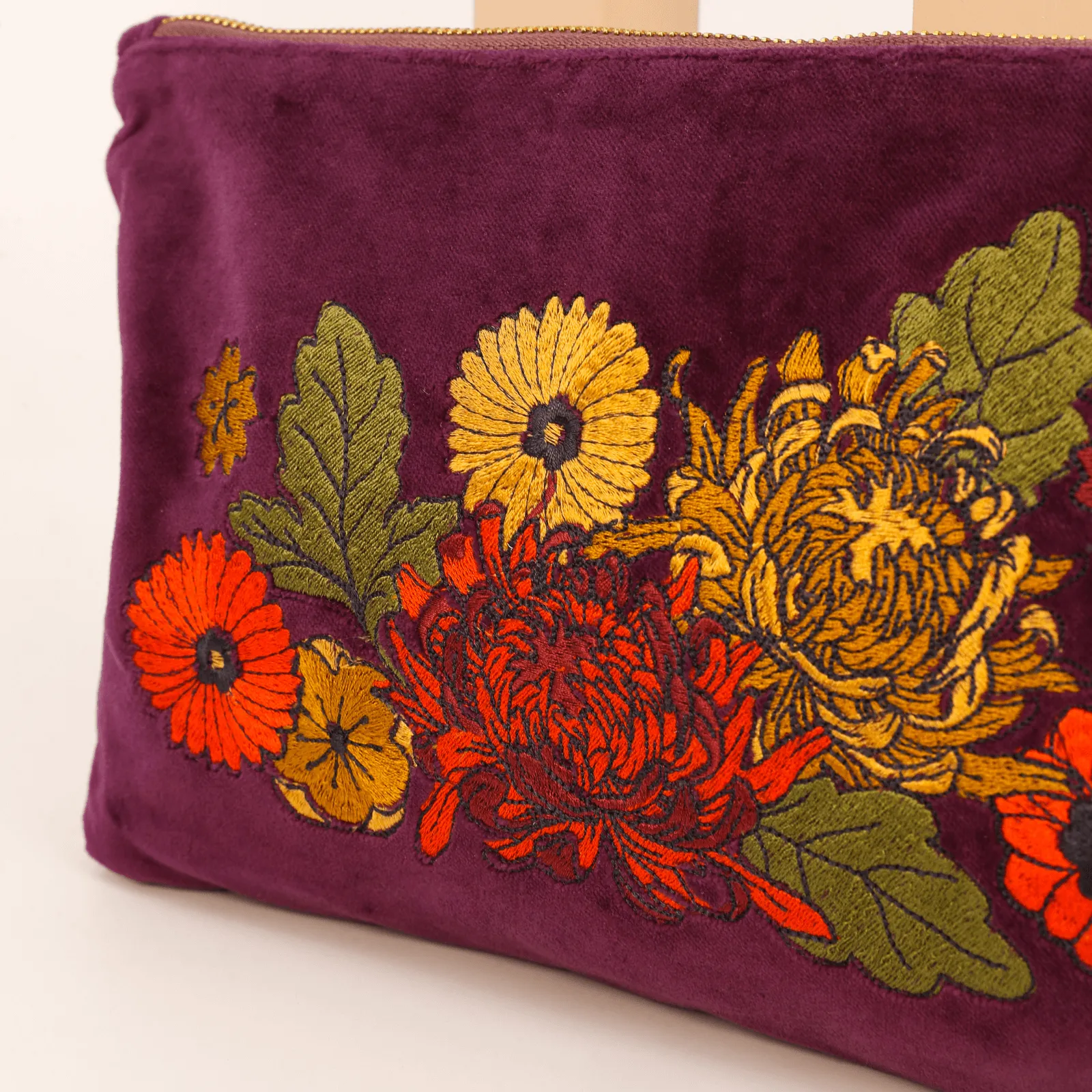 Powder Vintage Flora Velvet Zip Pouch