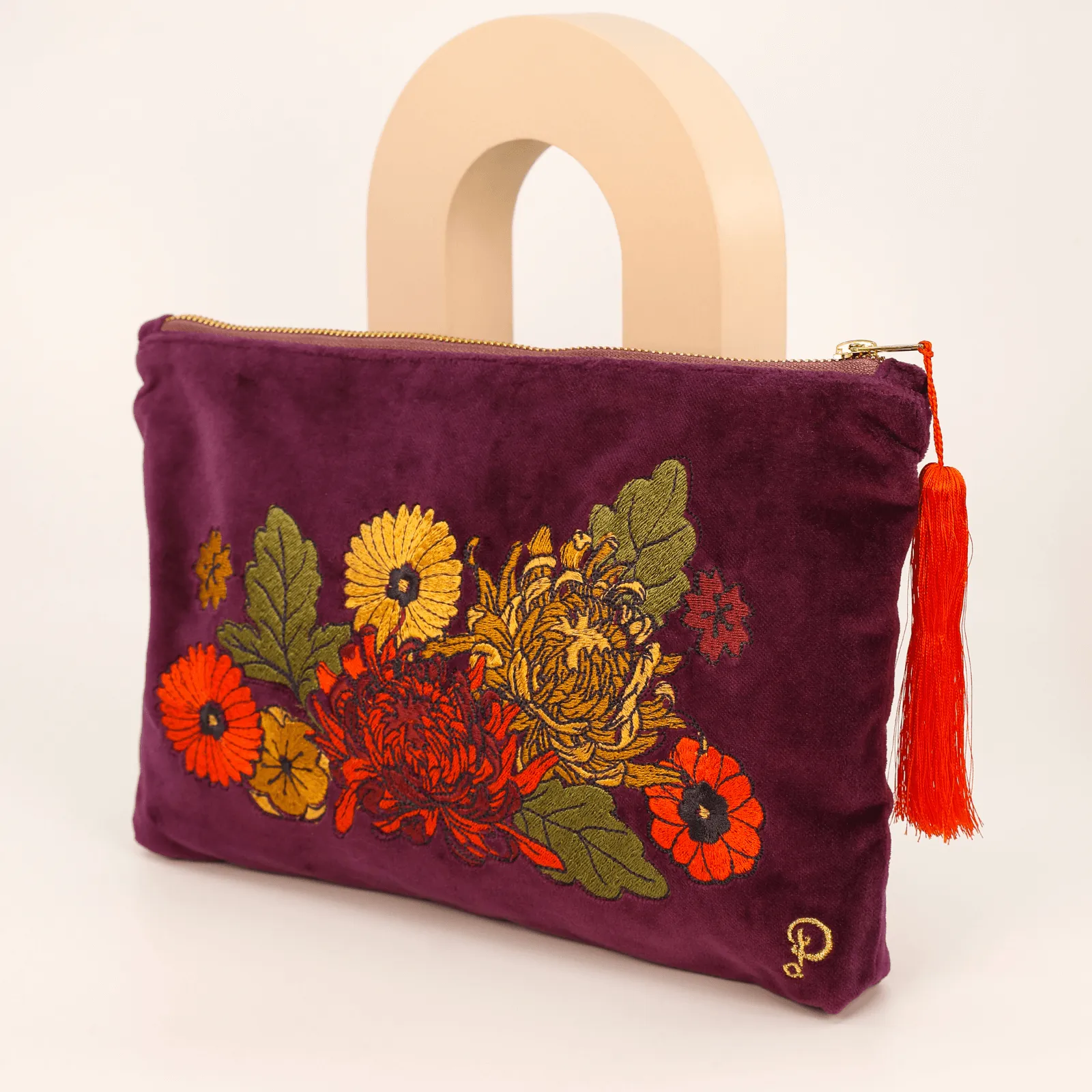 Powder Vintage Flora Velvet Zip Pouch