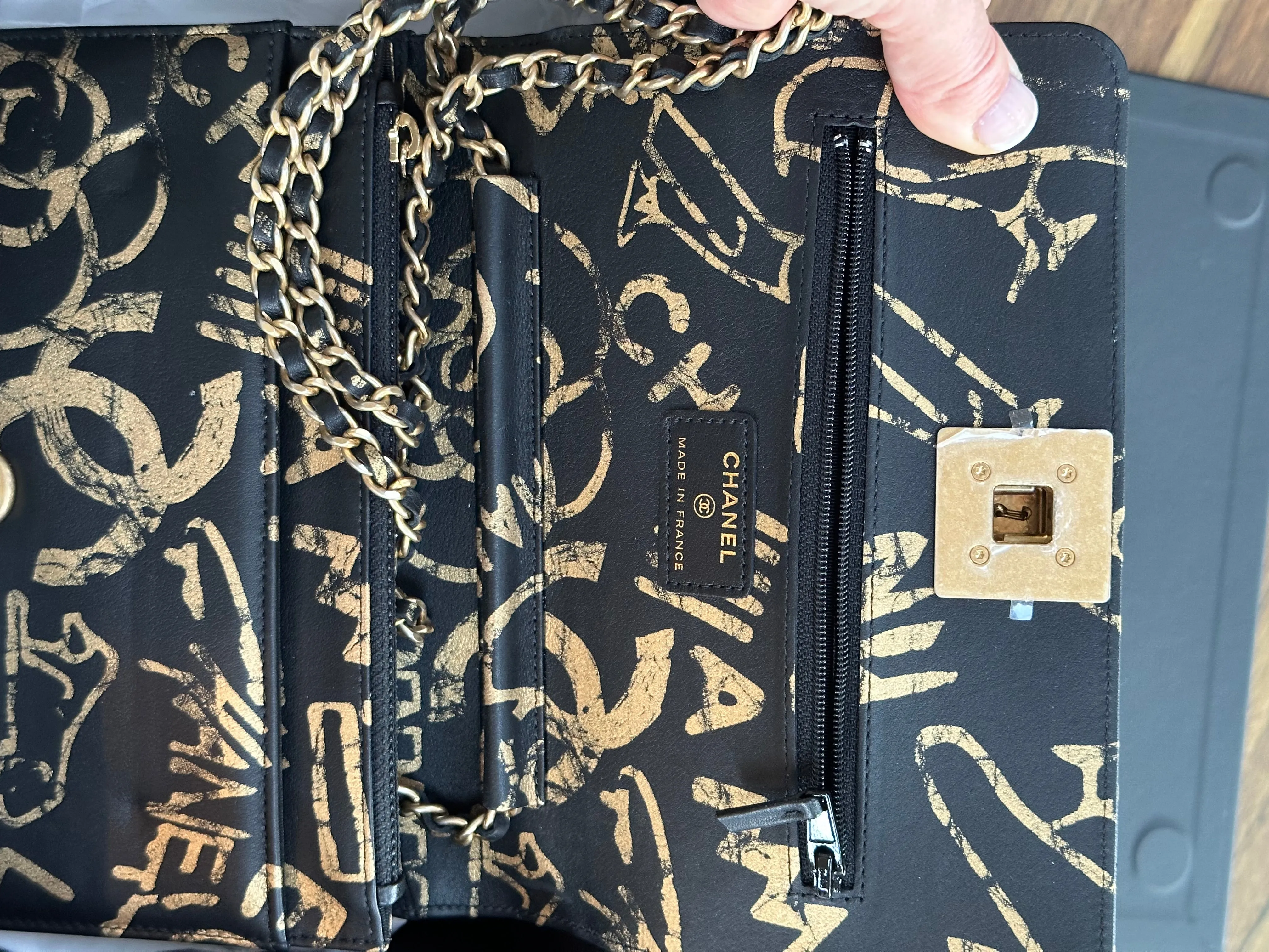 PREOWNED Chanel Graffiti Wallet on a Chain