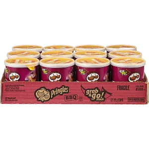 Pringles - Grab & Go! BBQ Flavour - Case - 12 x 39 g - Canadian Distribution