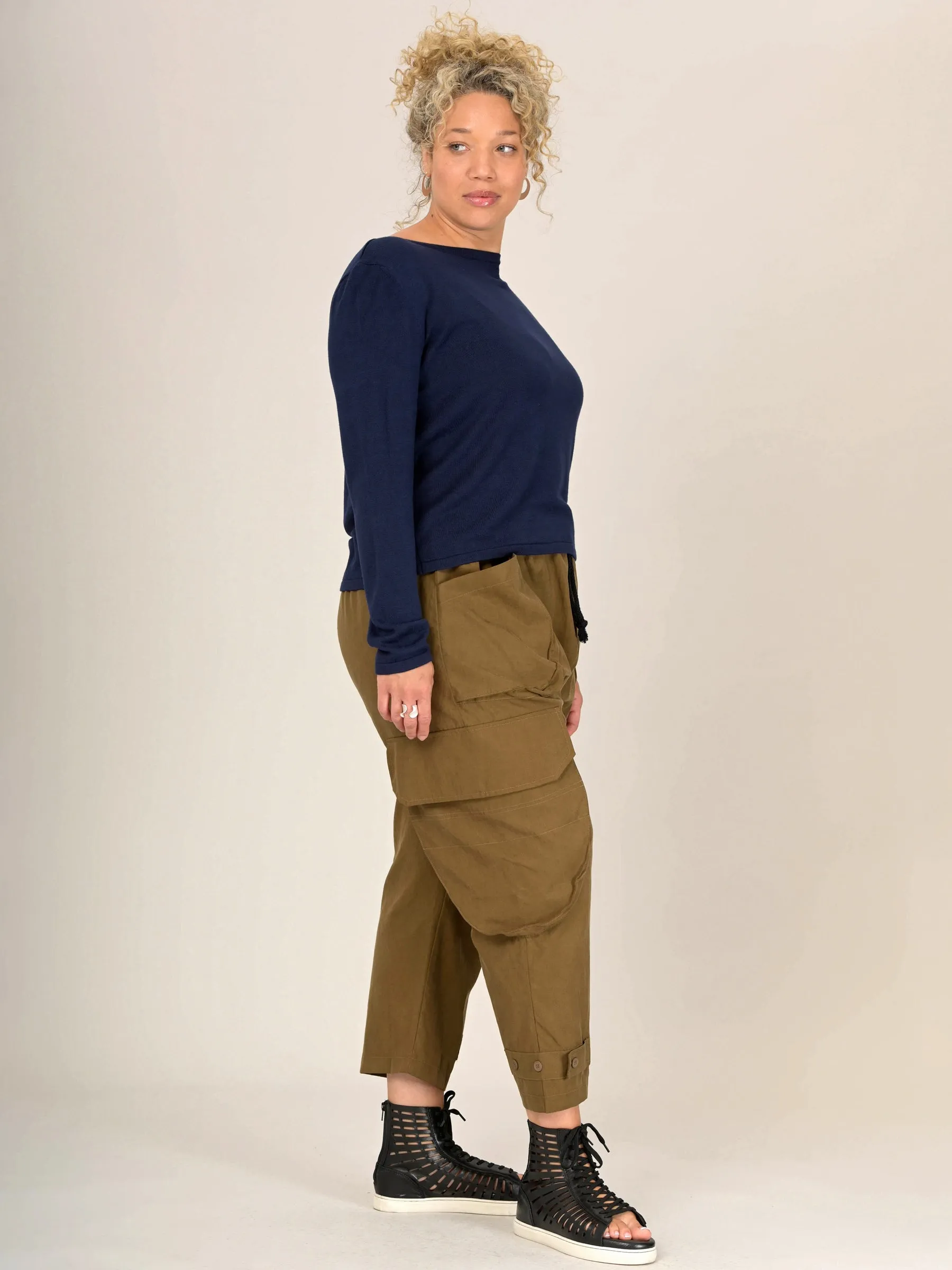 Pull boxy a col rond en bambou