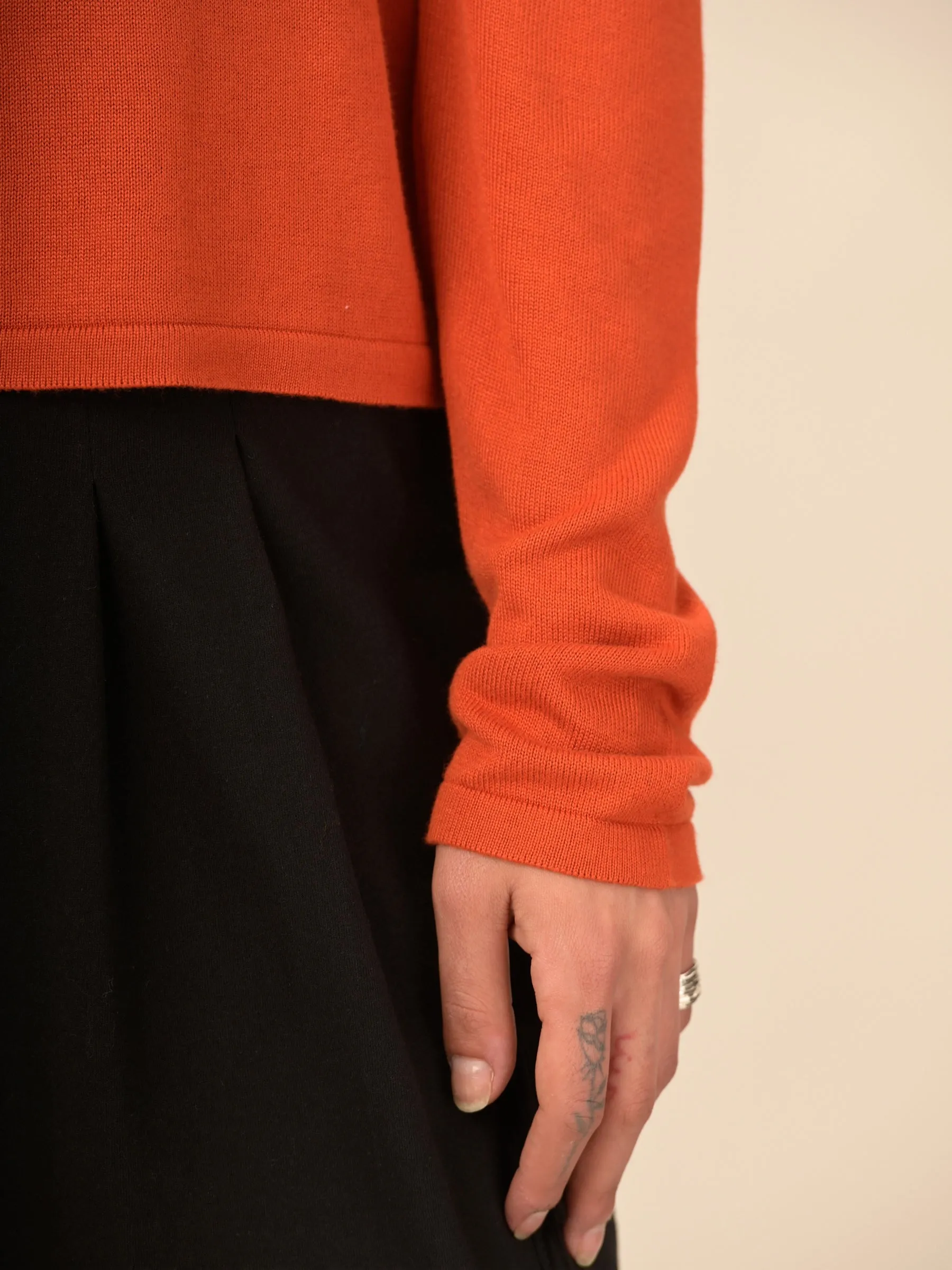 Pull boxy a col rond en bambou