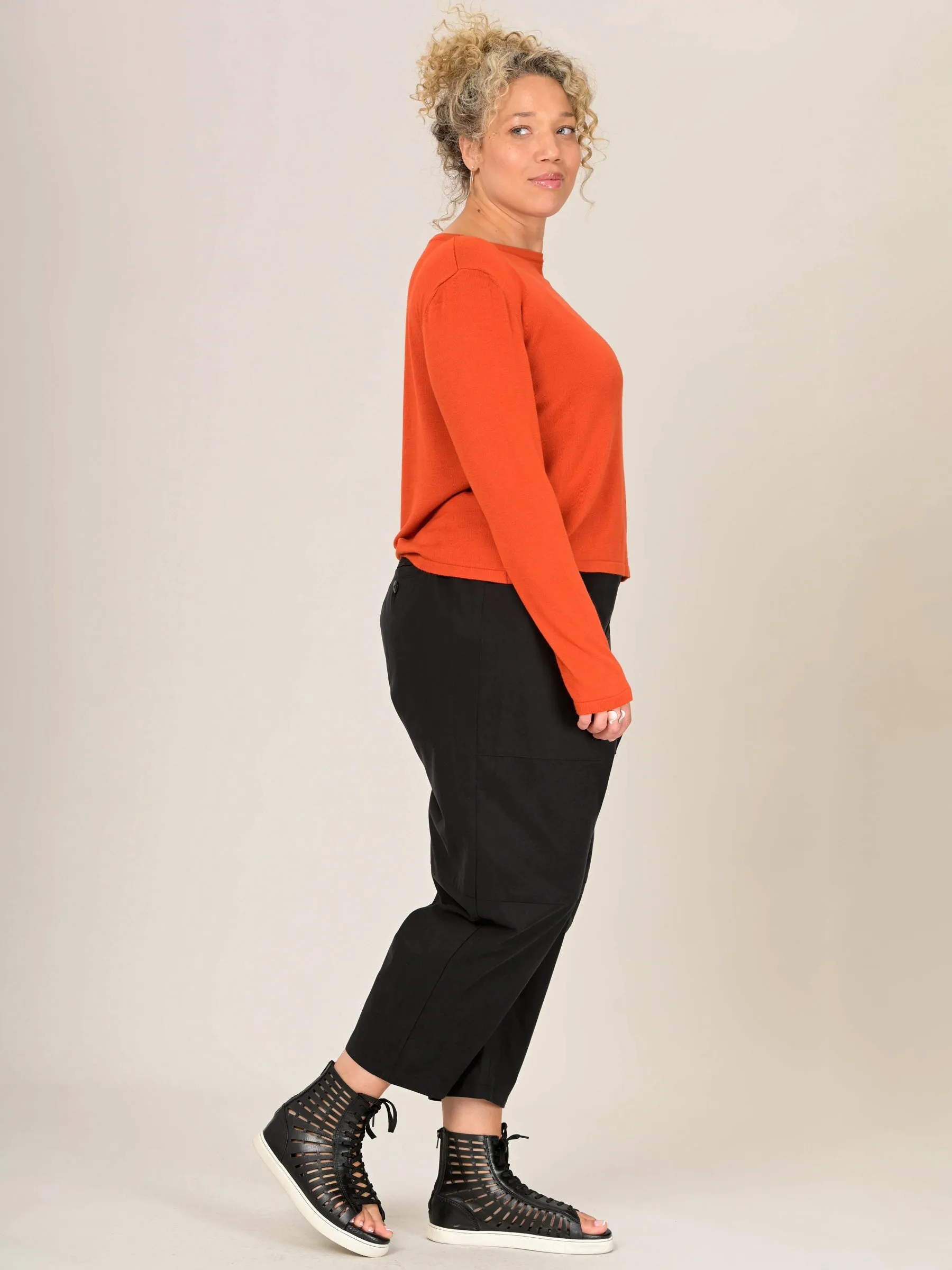 Pull boxy a col rond en bambou