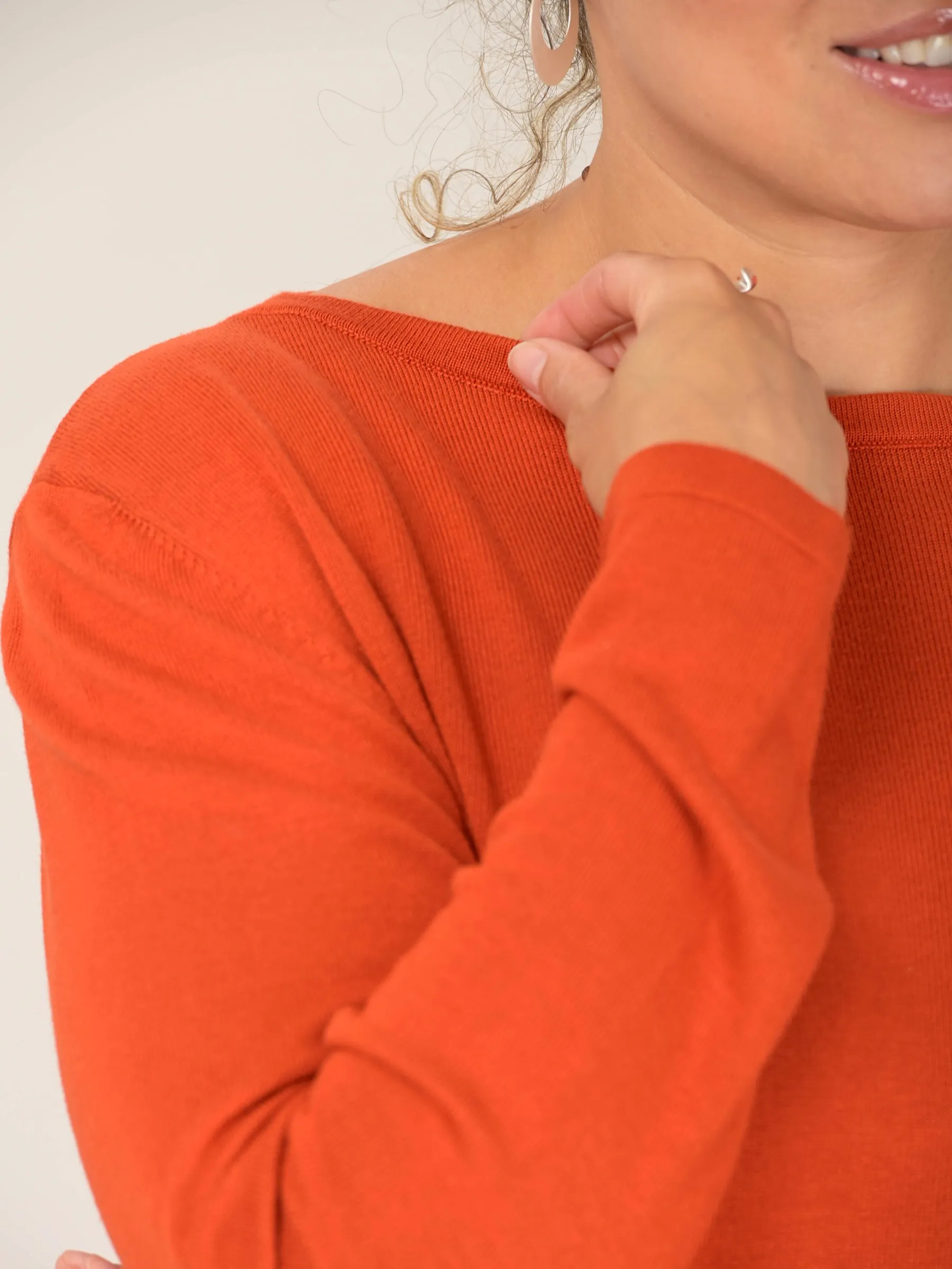 Pull boxy a col rond en bambou