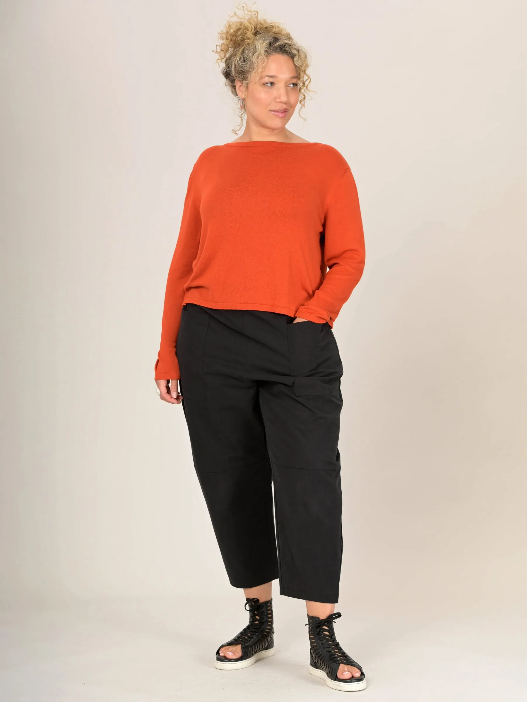 Pull boxy a col rond en bambou