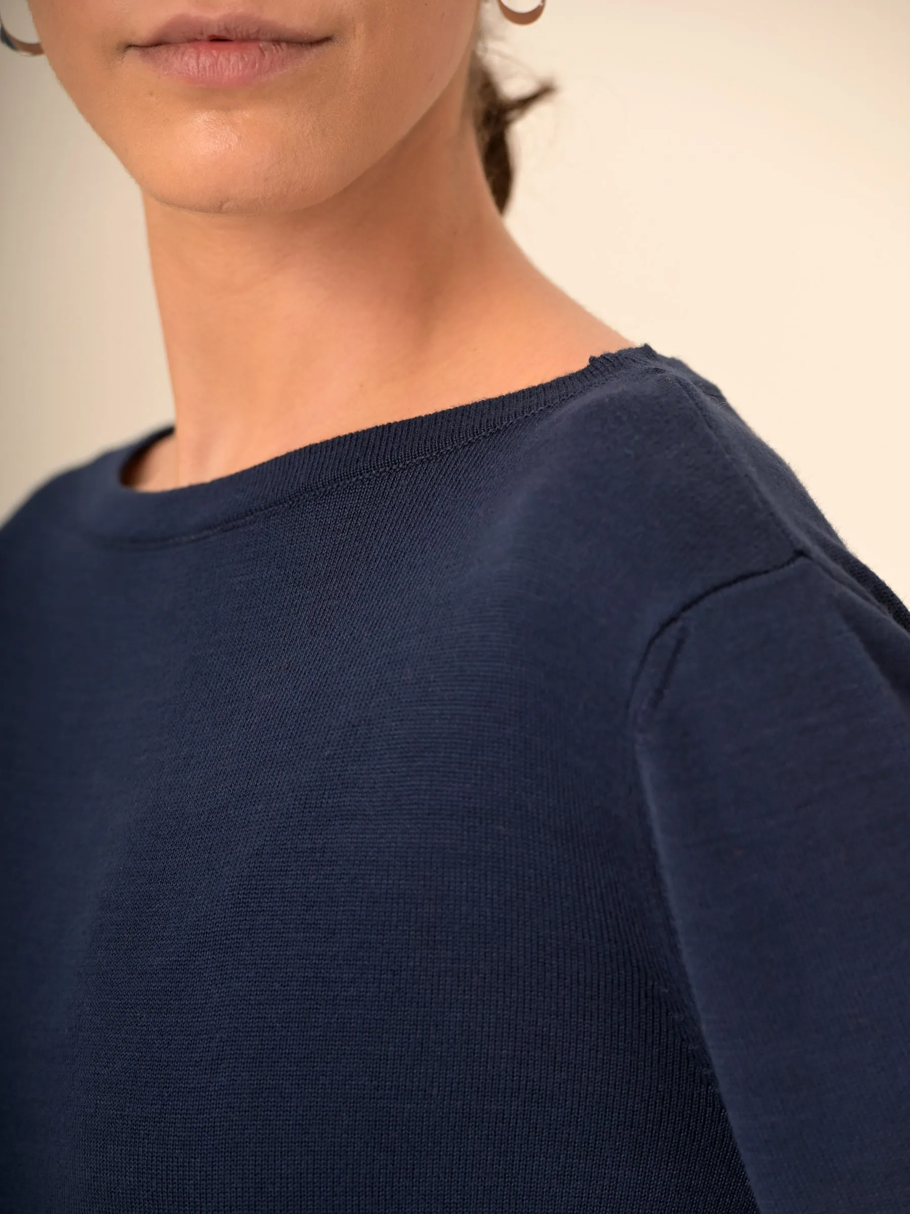 Pull boxy a col rond en bambou