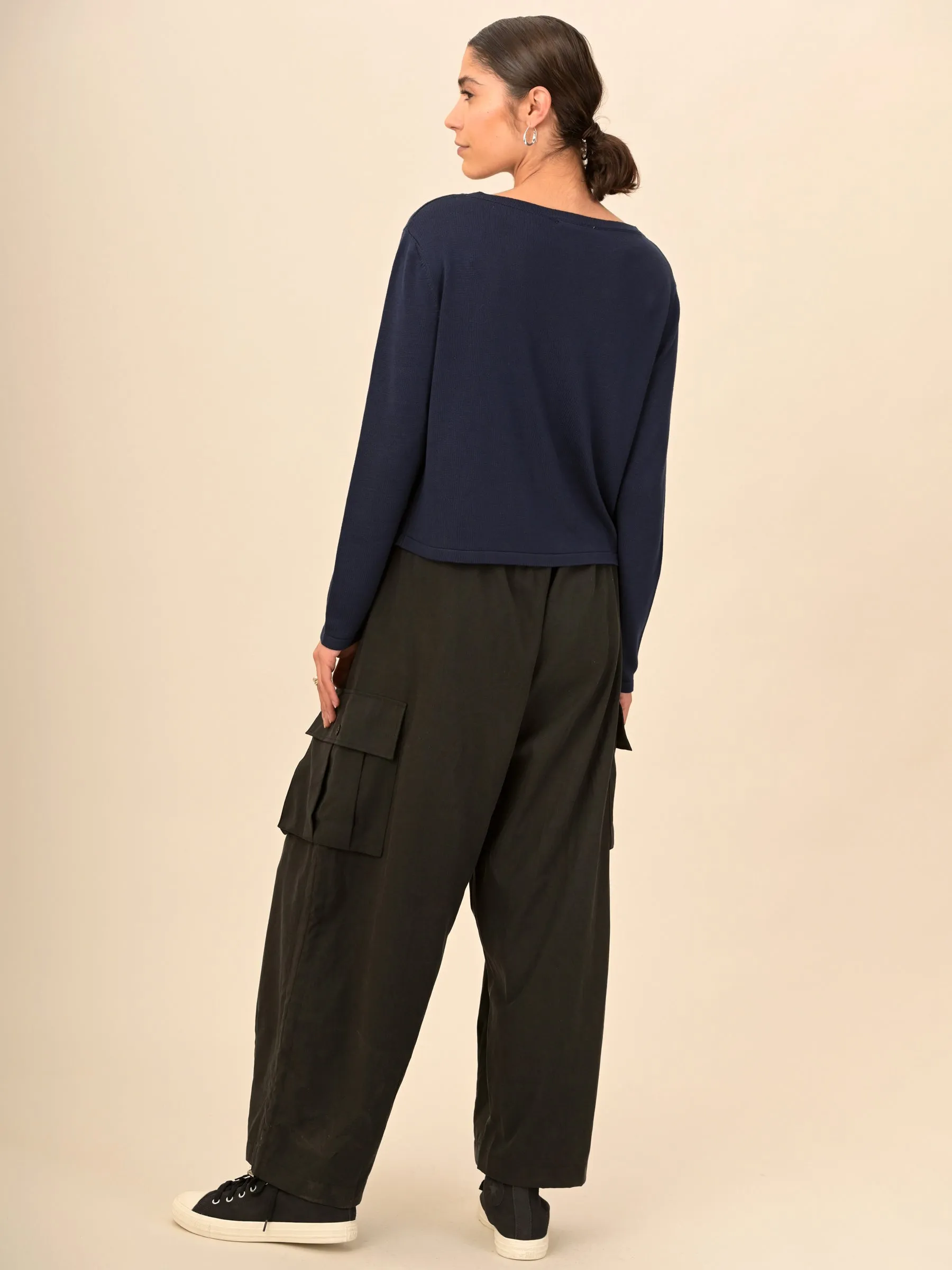 Pull boxy a col rond en bambou