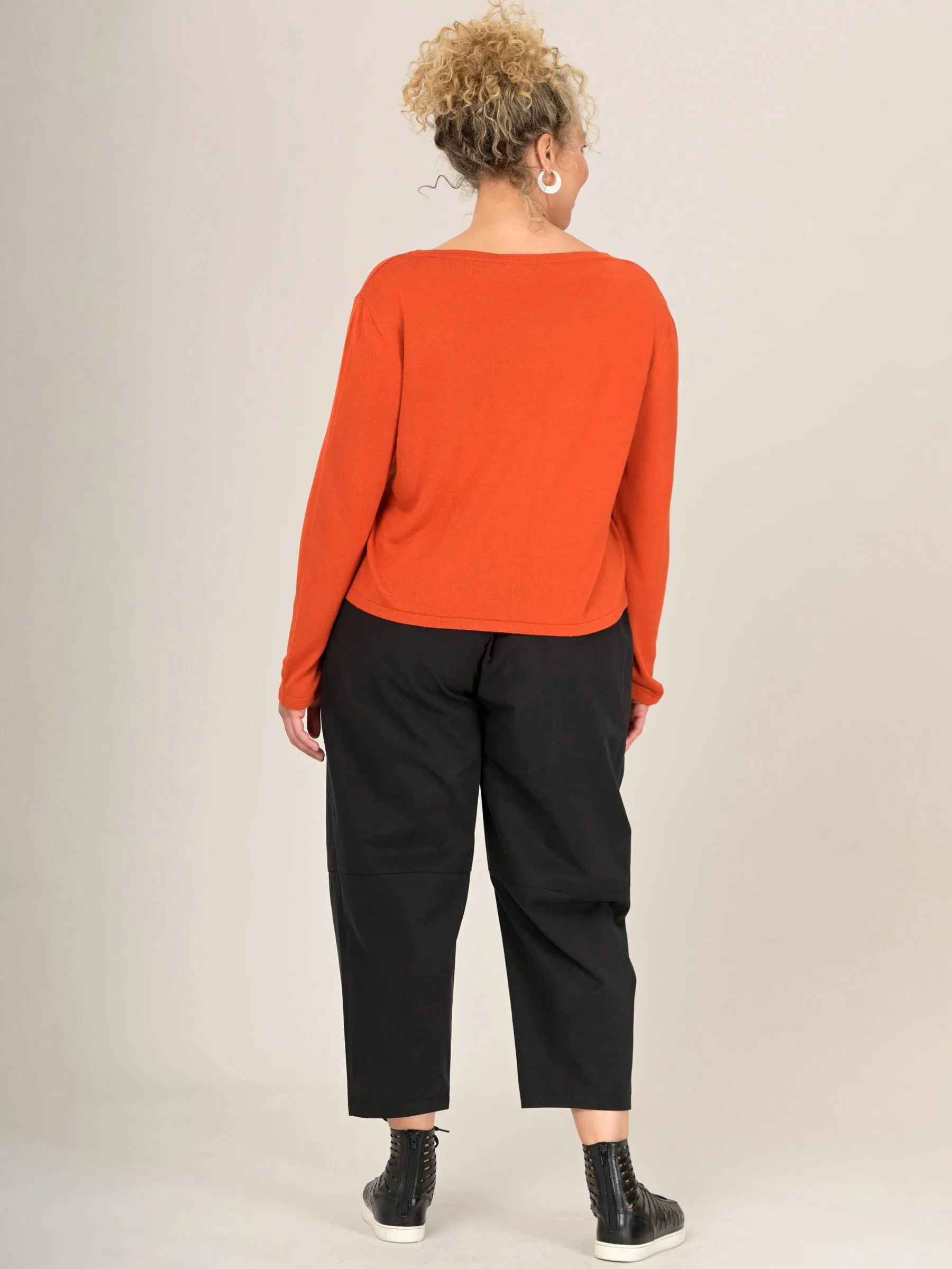Pull boxy a col rond en bambou