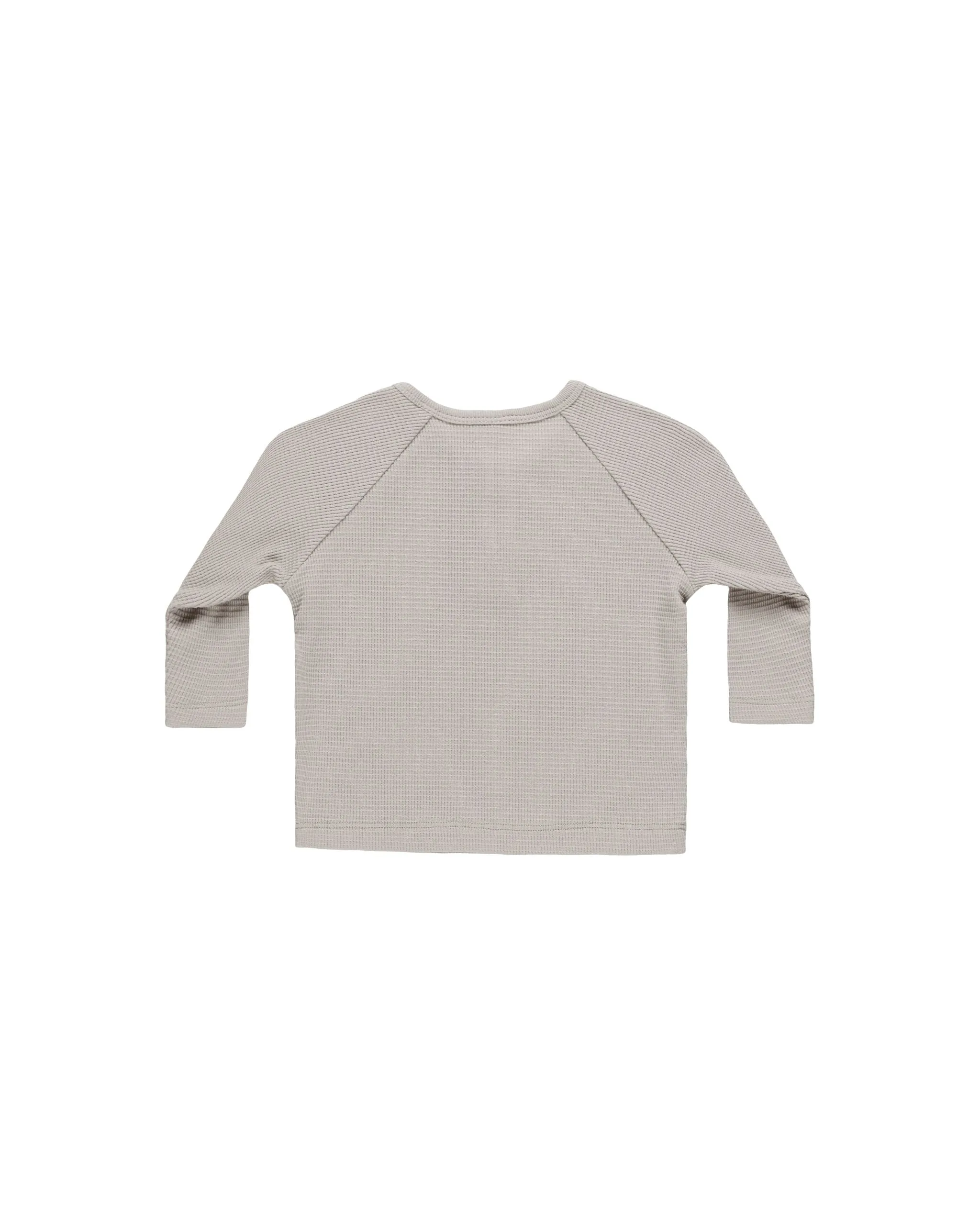Quincy Mae - Henley Knit Top - Fog