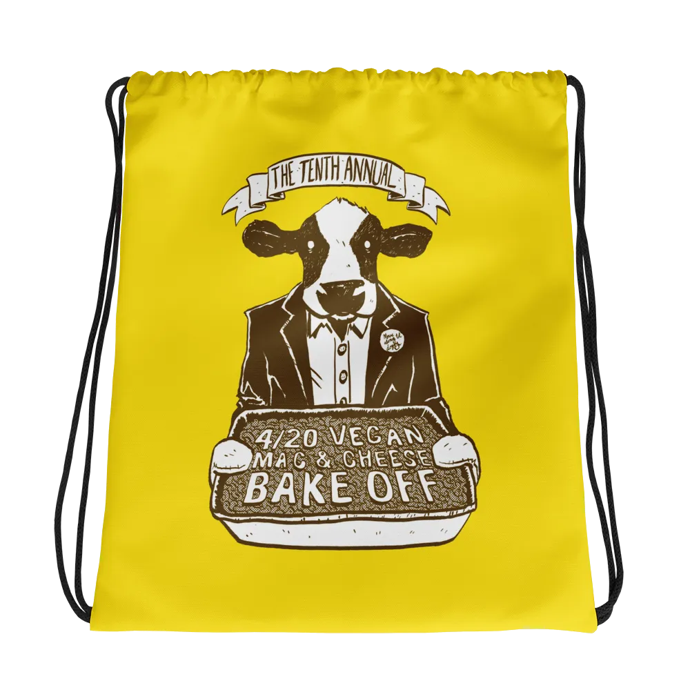 "4/20 Vegan Mac & Cheese Bake Off" Drawstring Bag