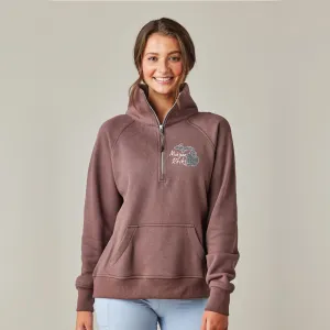 "Michigan Rocks Petoskey Stone" Ladies Boxy 1/2 Zip Fleece