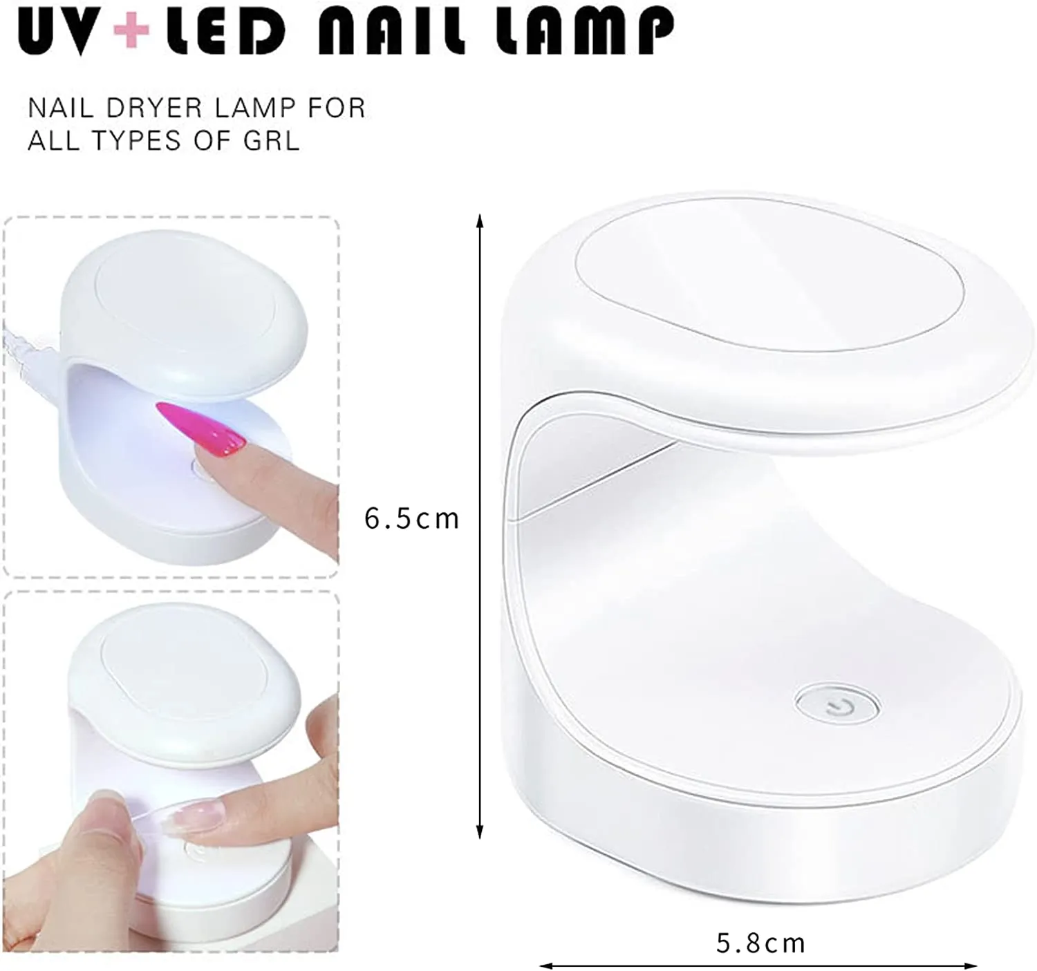 "WHITE" Single-finger UV/LED Nail Lamp (16W)