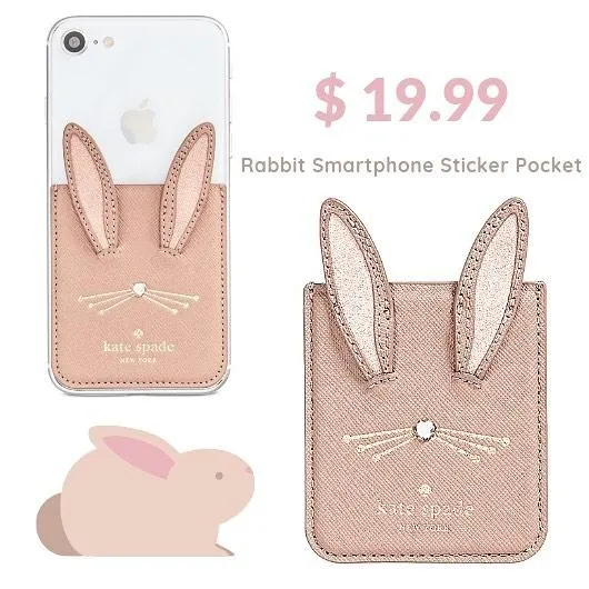 Rabbit Smartphone Credit Card Case and Sticker Pocket