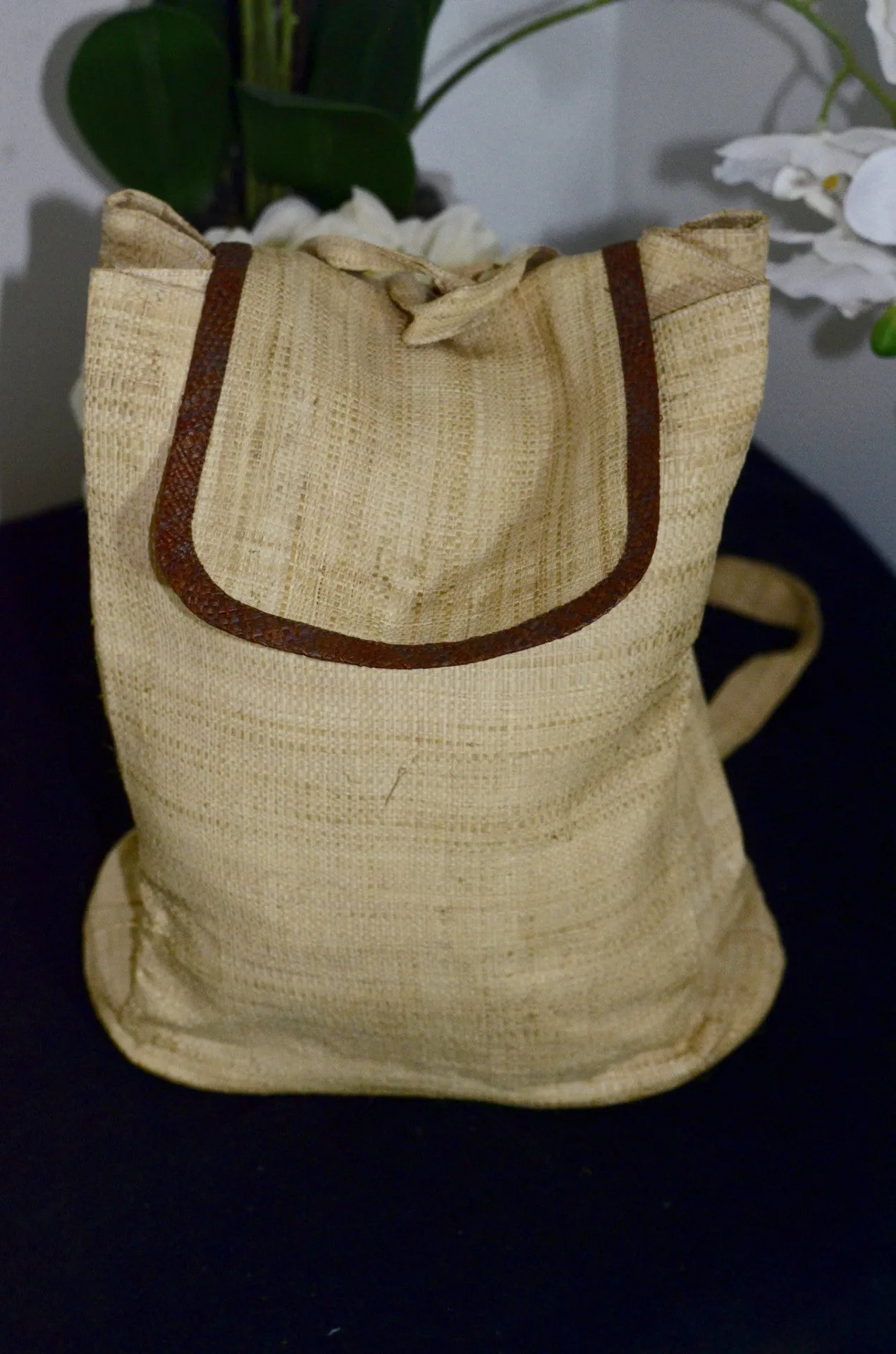 Raffia backpack