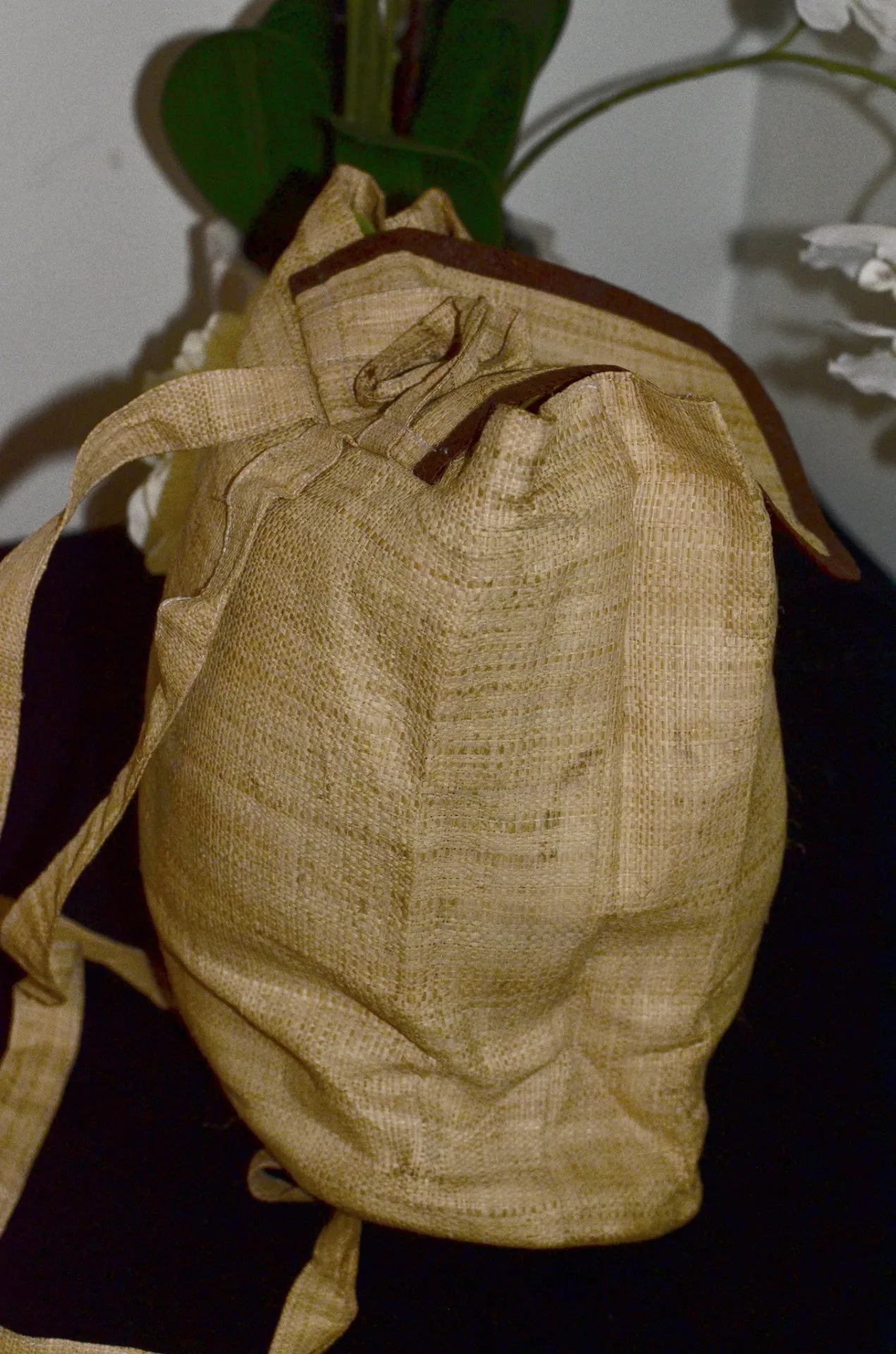 Raffia backpack