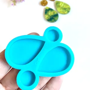 Raindrop and circle silicone mold for earrings / Molde de silicón de gota y círculo