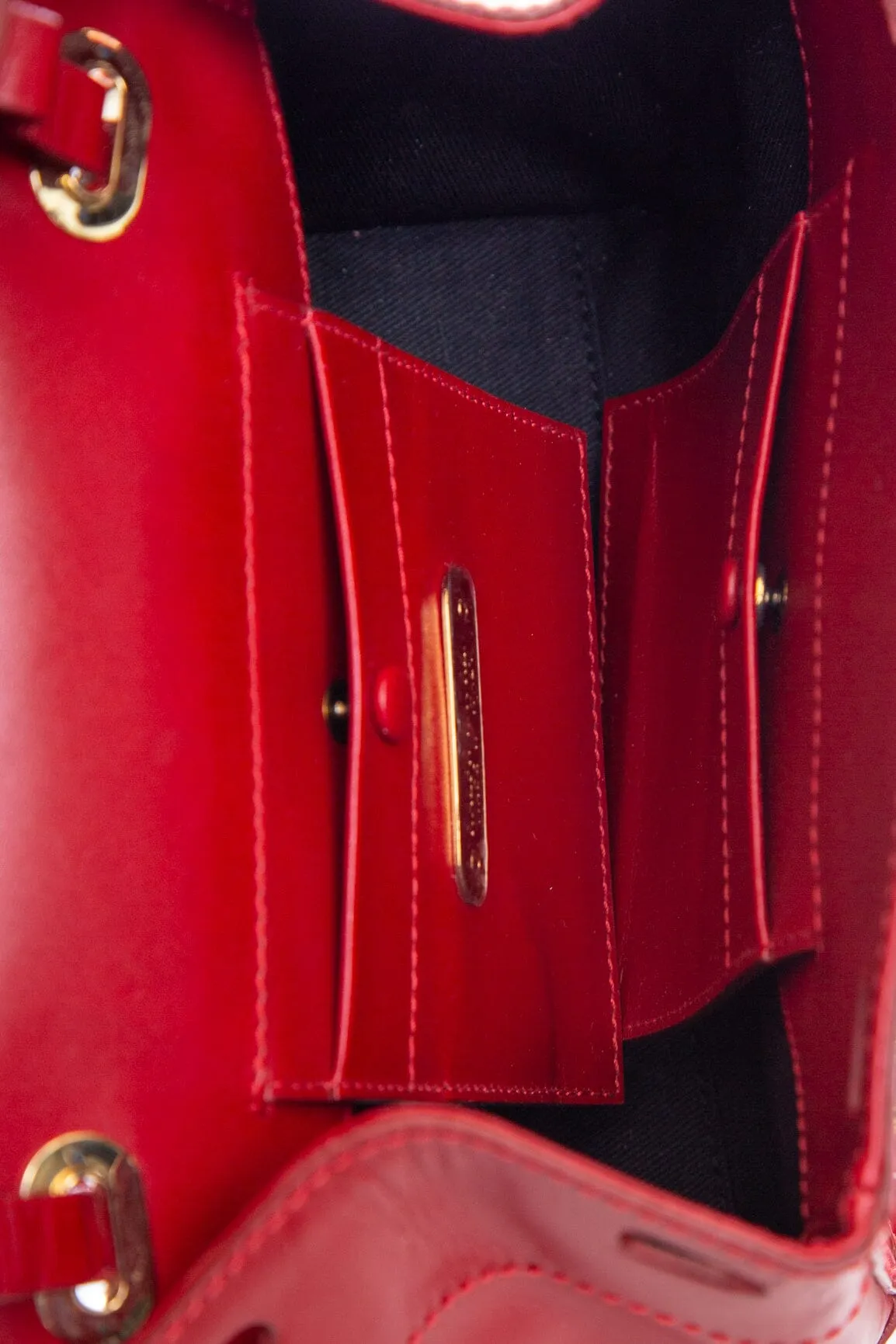 Ralph Lauren Red Leather Ricki Handbag