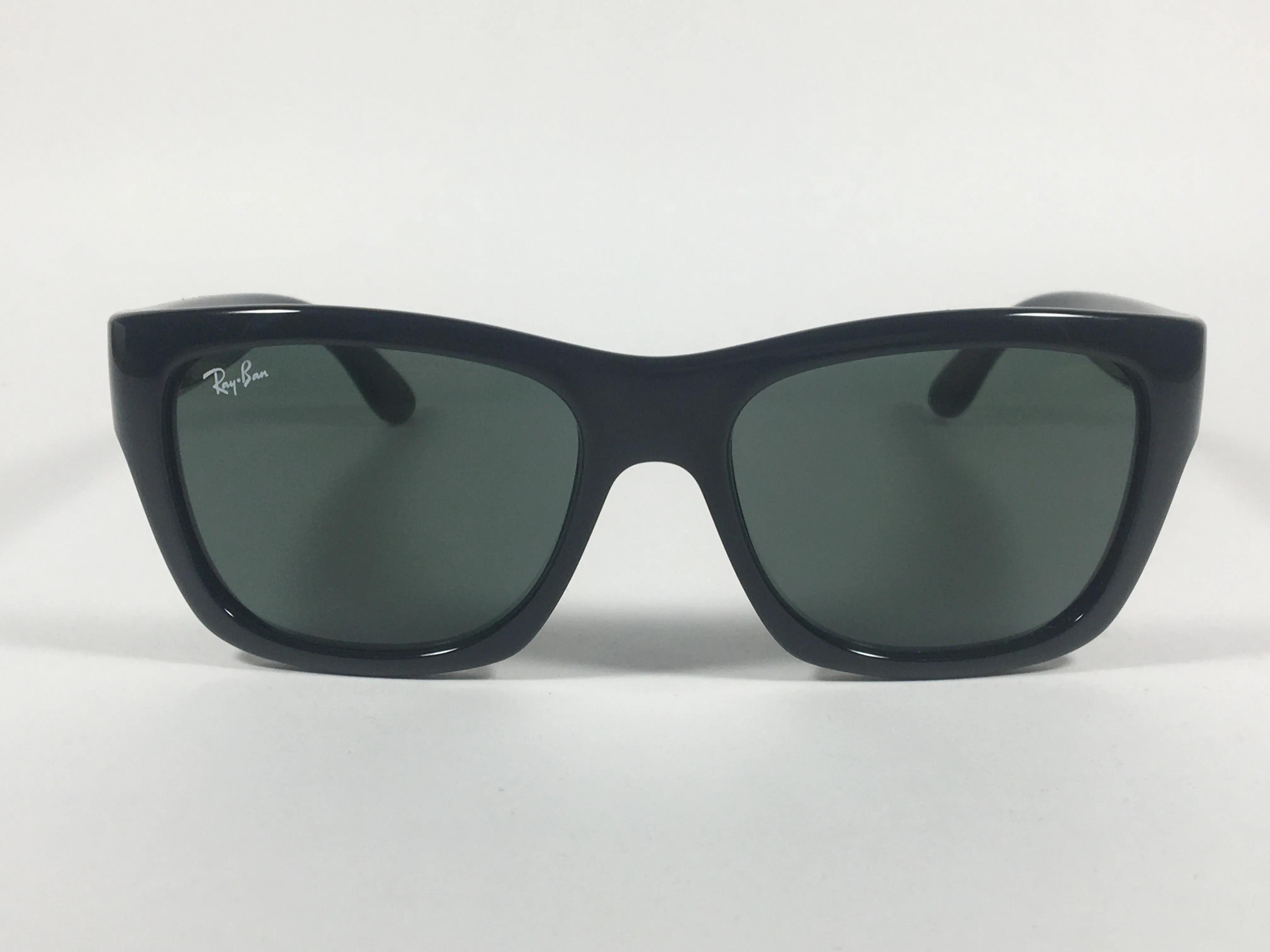 Ray-Ban HighStreet Wayfarer Sunglasses Black Gloss Square Frame Green Lens RB4194 601