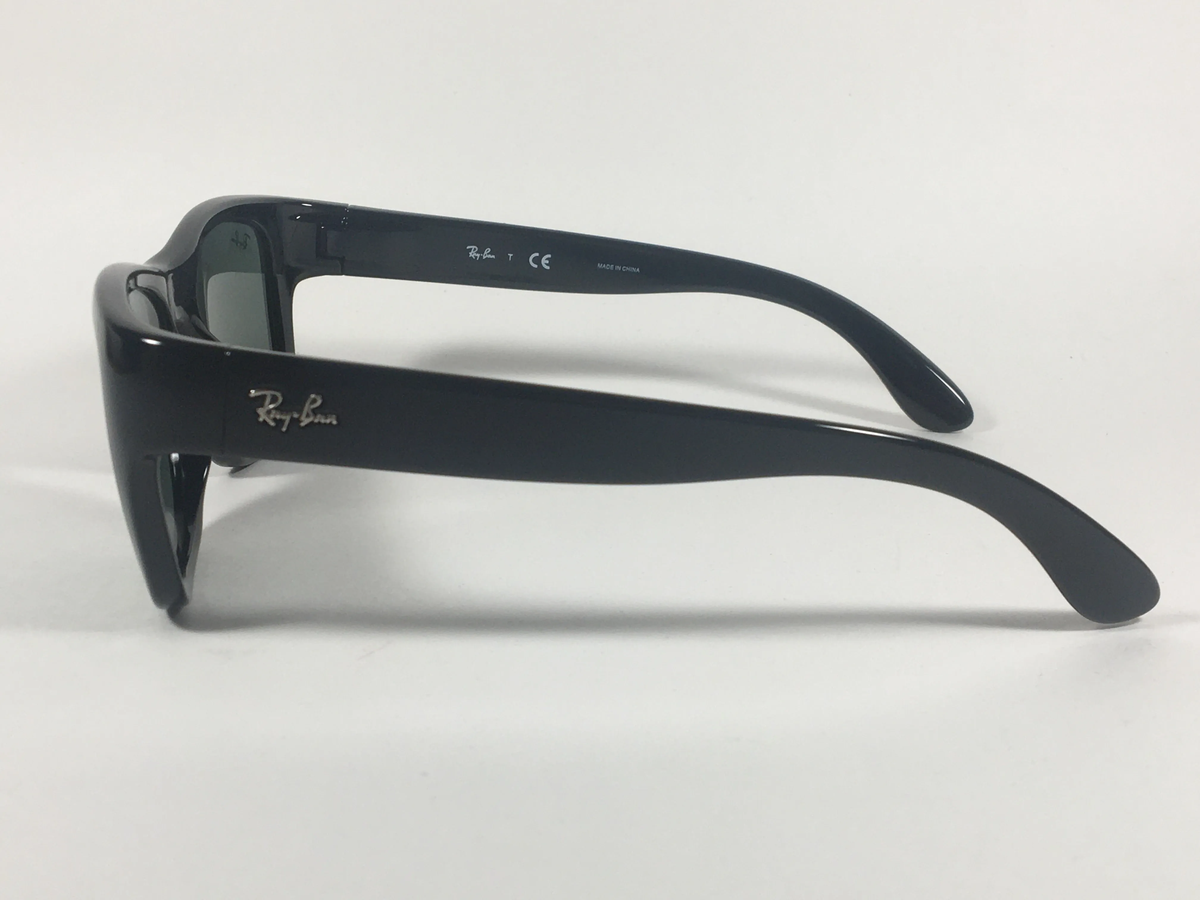 Ray-Ban HighStreet Wayfarer Sunglasses Black Gloss Square Frame Green Lens RB4194 601