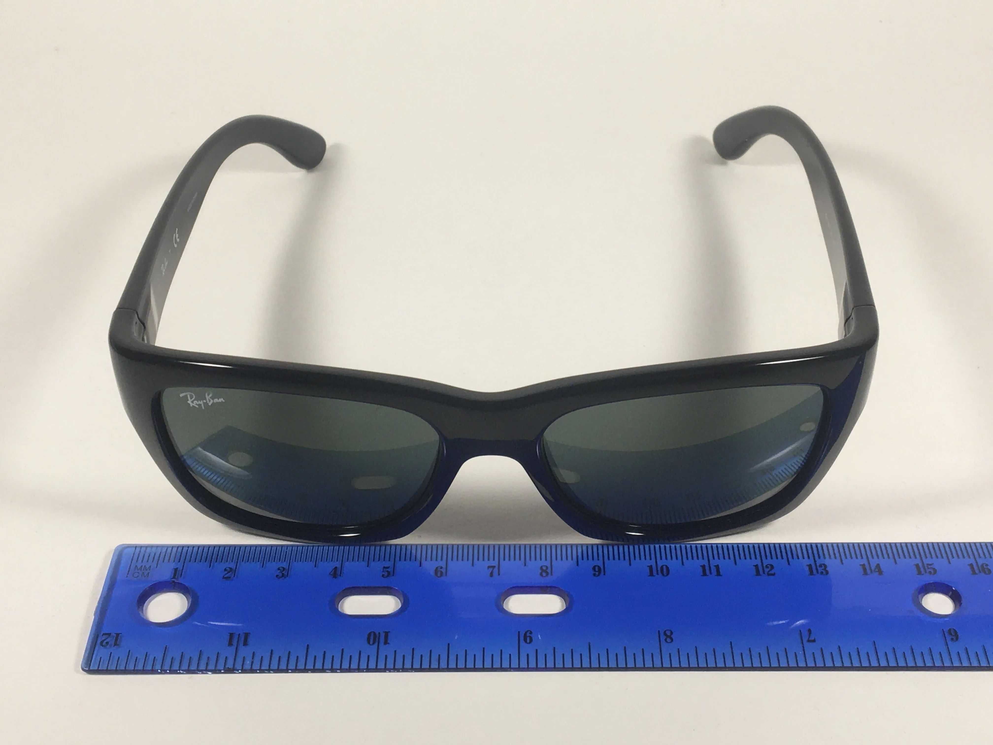 Ray-Ban HighStreet Wayfarer Sunglasses Black Gloss Square Frame Green Lens RB4194 601