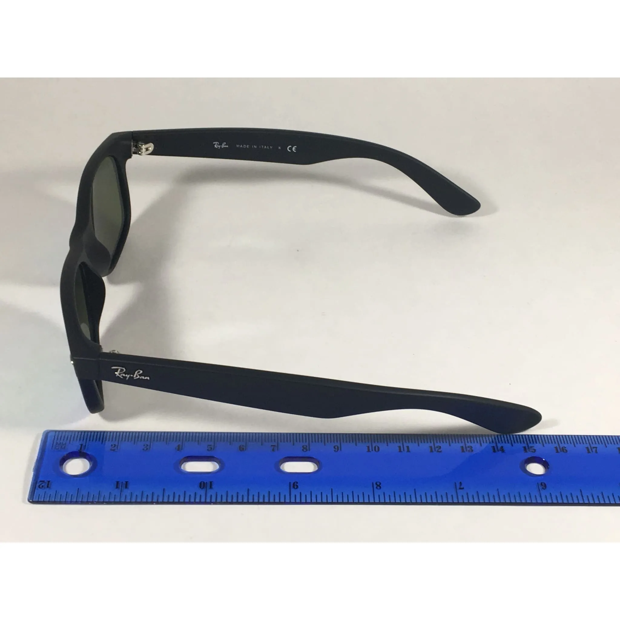 Ray-Ban New Wayfarer Sunglasses RB2132 622/19 Matte Black Green Aqua Flash Lens