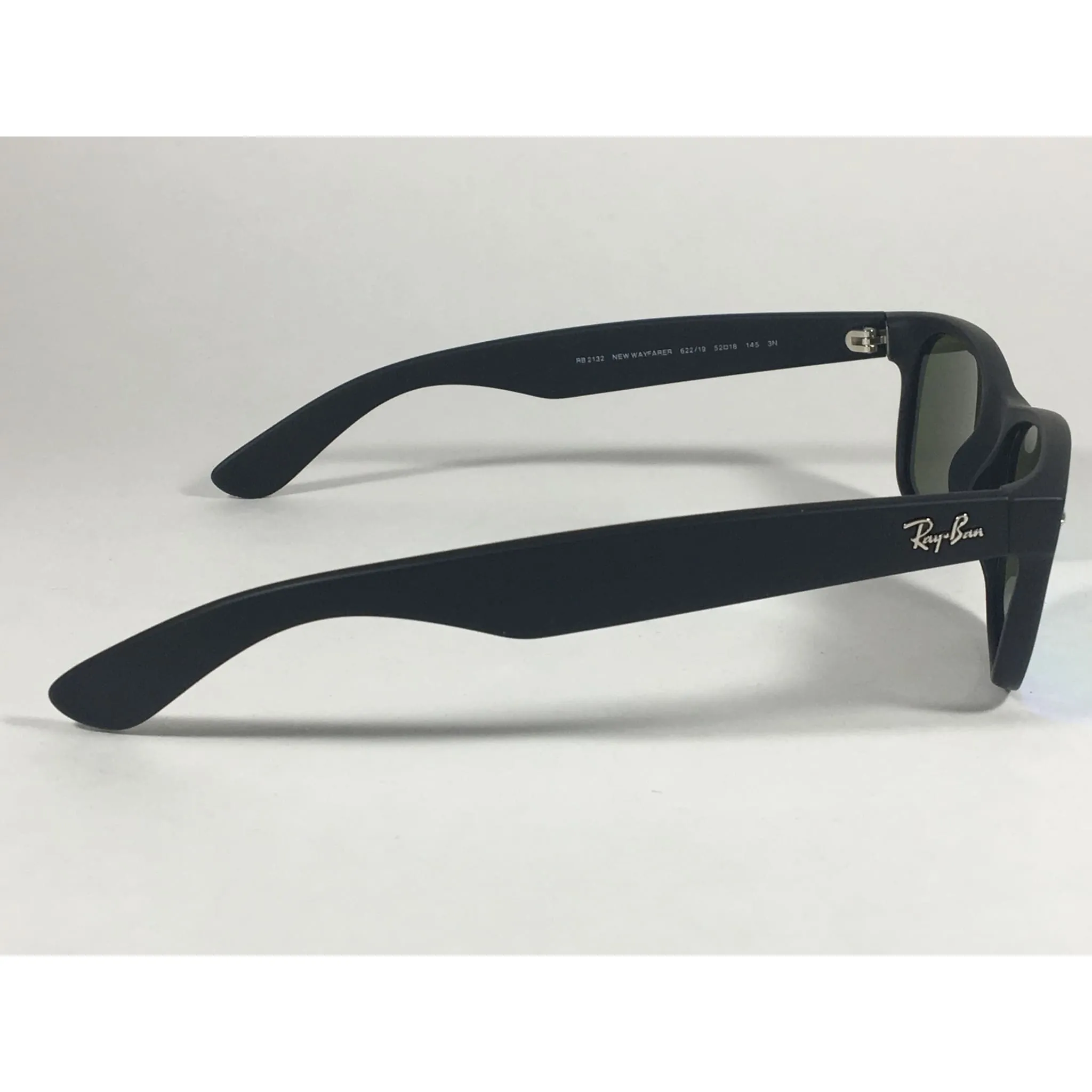 Ray-Ban New Wayfarer Sunglasses RB2132 622/19 Matte Black Green Aqua Flash Lens
