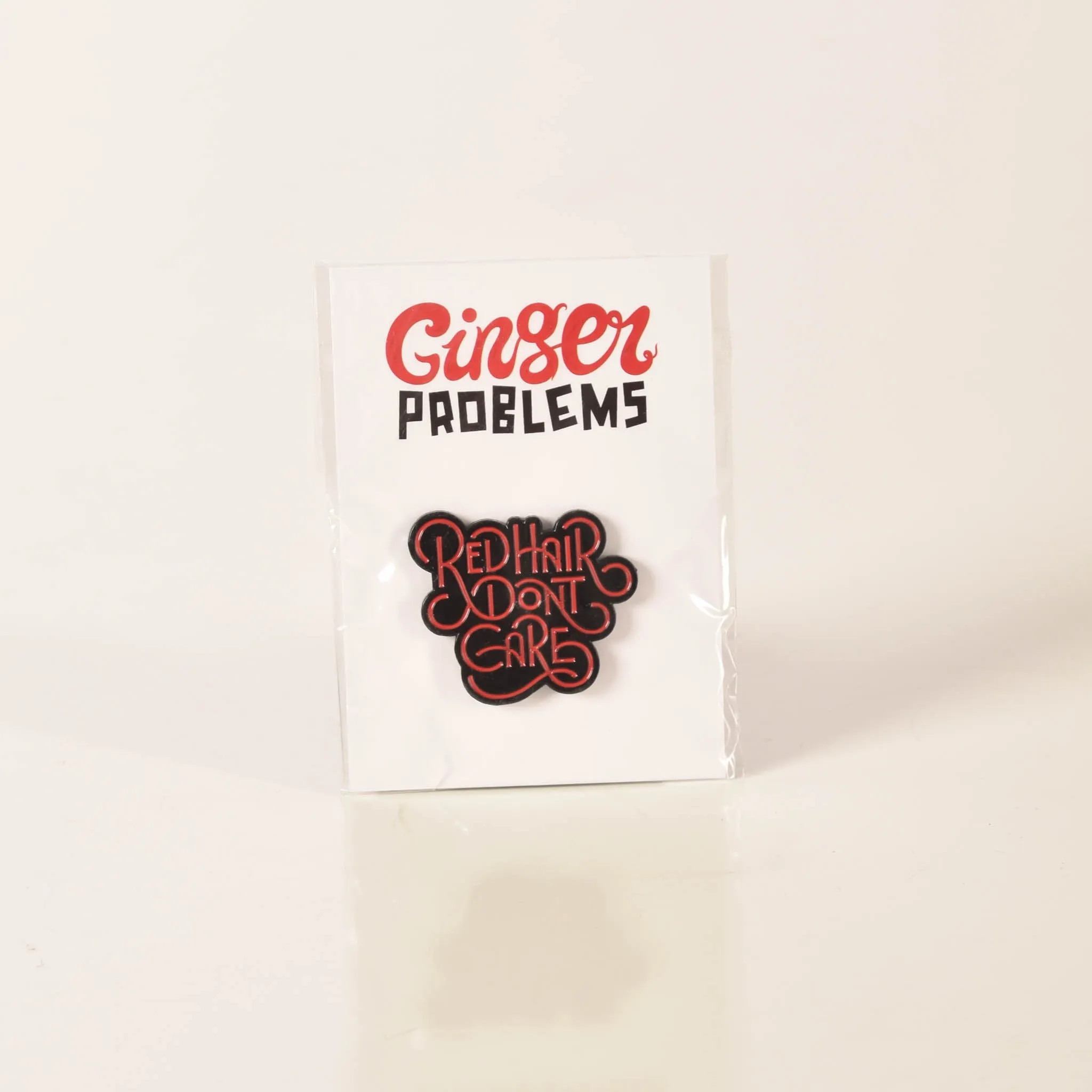Red Hair Don't Care Bubble Pin