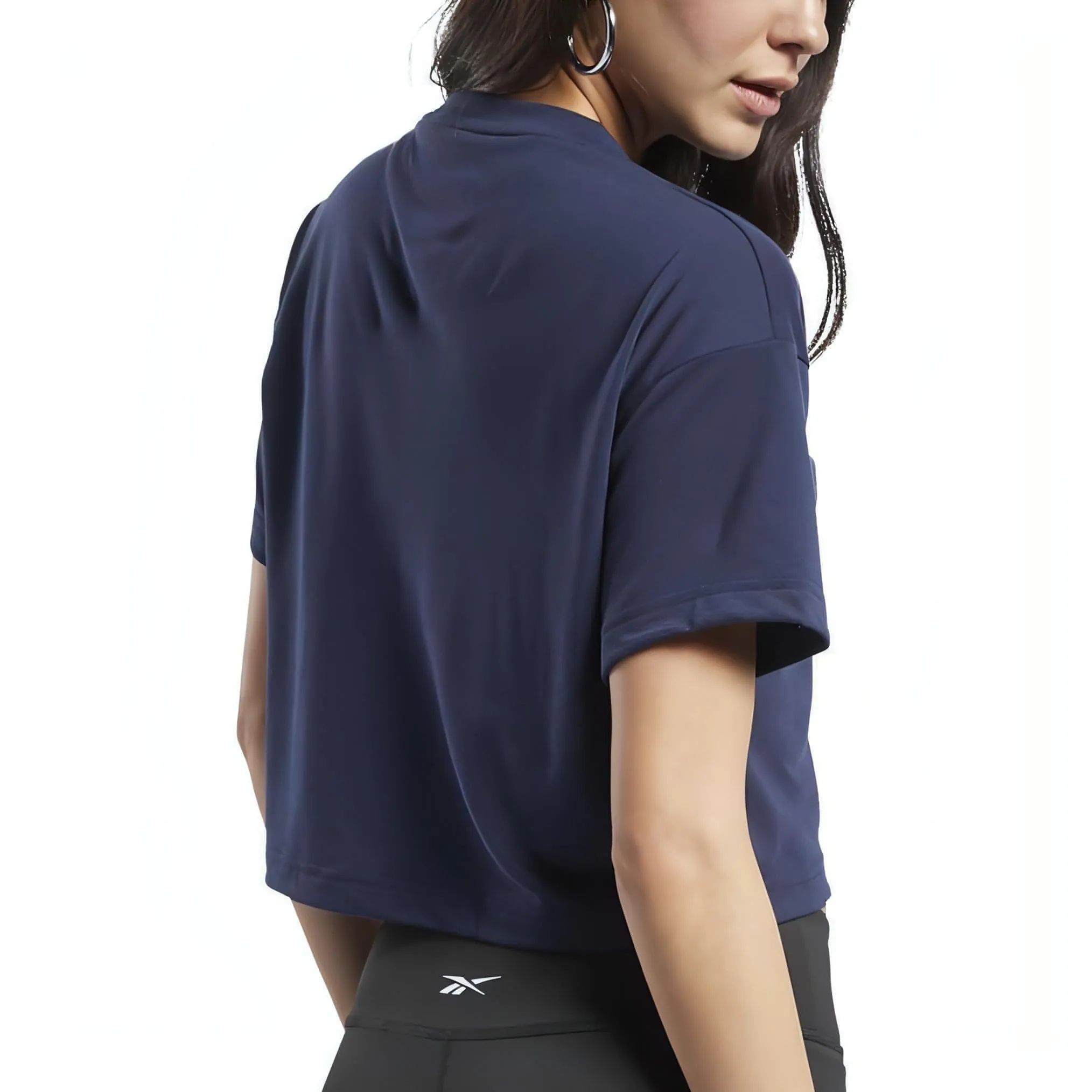 Reebok Boxy Short Sleeve Womens Training Top - Navy