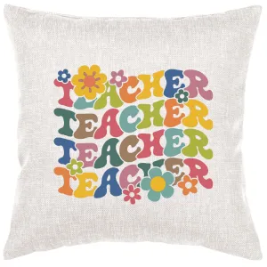 Retro Teacher Pillow Cover