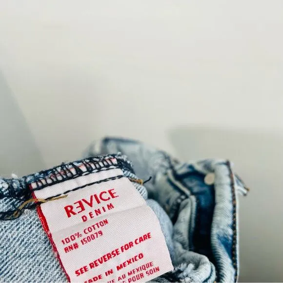 Revice Mixtape 2000's Fold Over Waist Stone Washed Distressed Denim Jeans 29 / 8