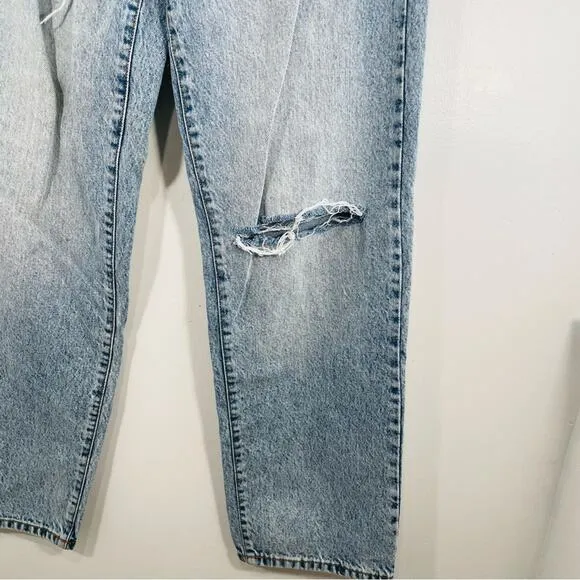 Revice Mixtape 2000's Fold Over Waist Stone Washed Distressed Denim Jeans 29 / 8