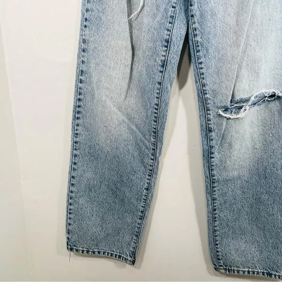 Revice Mixtape 2000's Fold Over Waist Stone Washed Distressed Denim Jeans 29 / 8