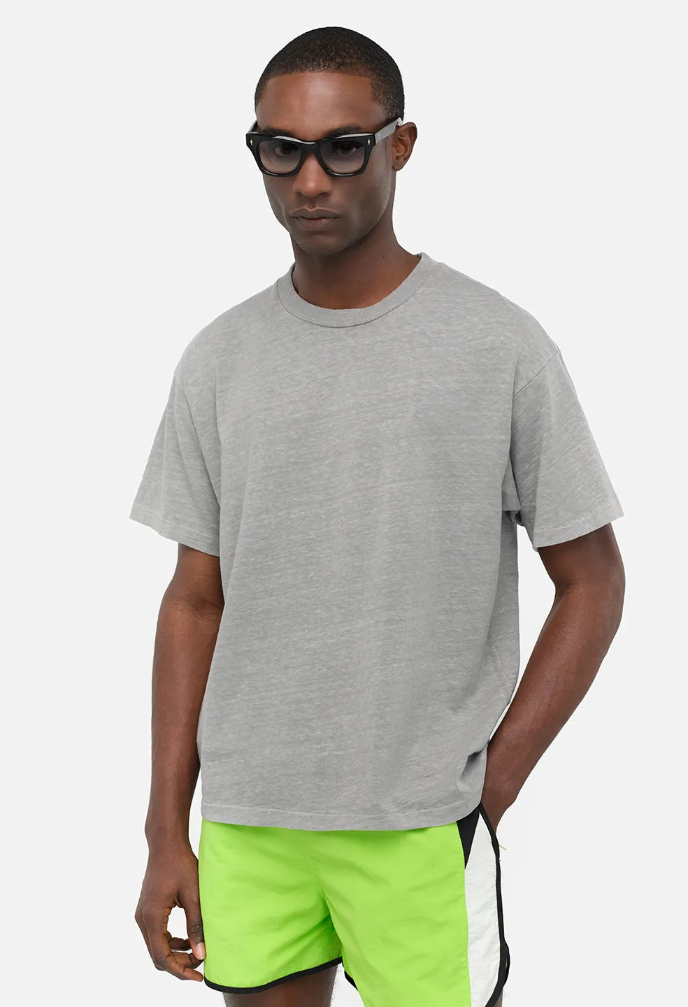 Riviera Cropped Tee / Washed Alloy
