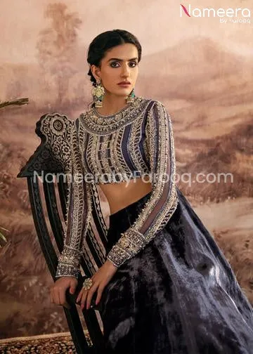 Royal Velvet Pakistani Lehenga Party Wear Online #PN68