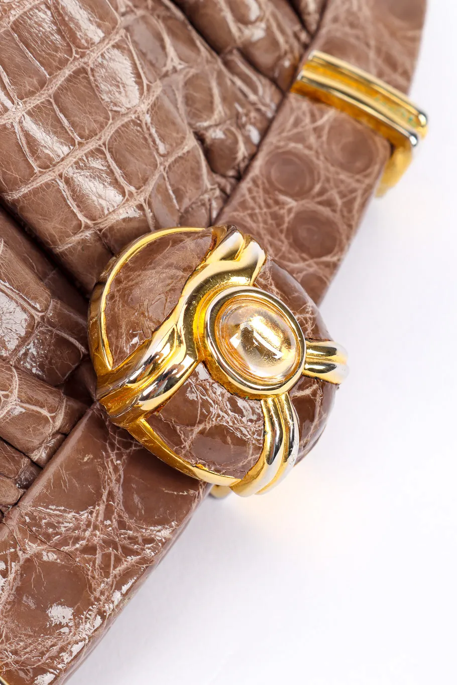 Ruched Alligator Handbag
