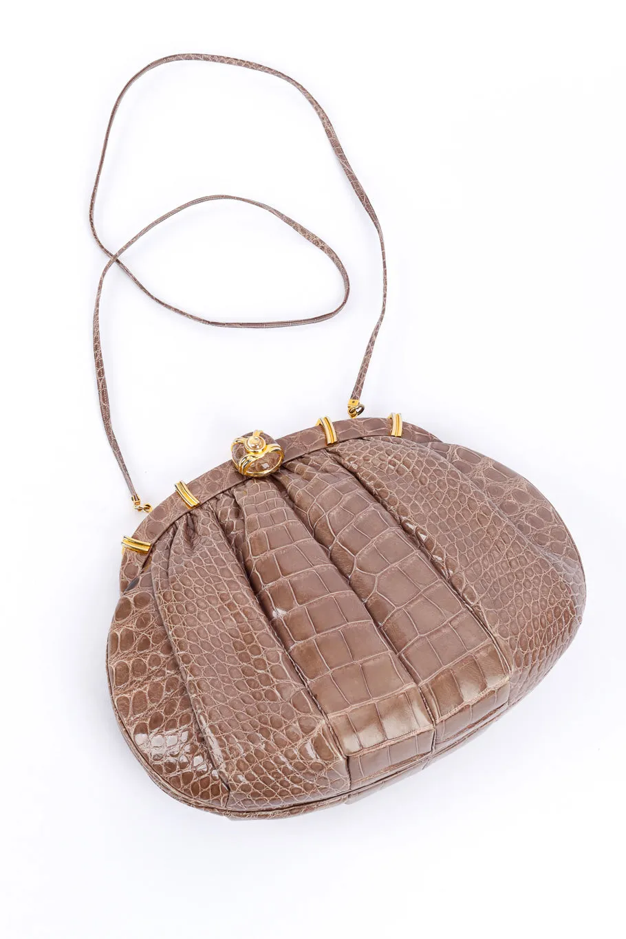 Ruched Alligator Handbag