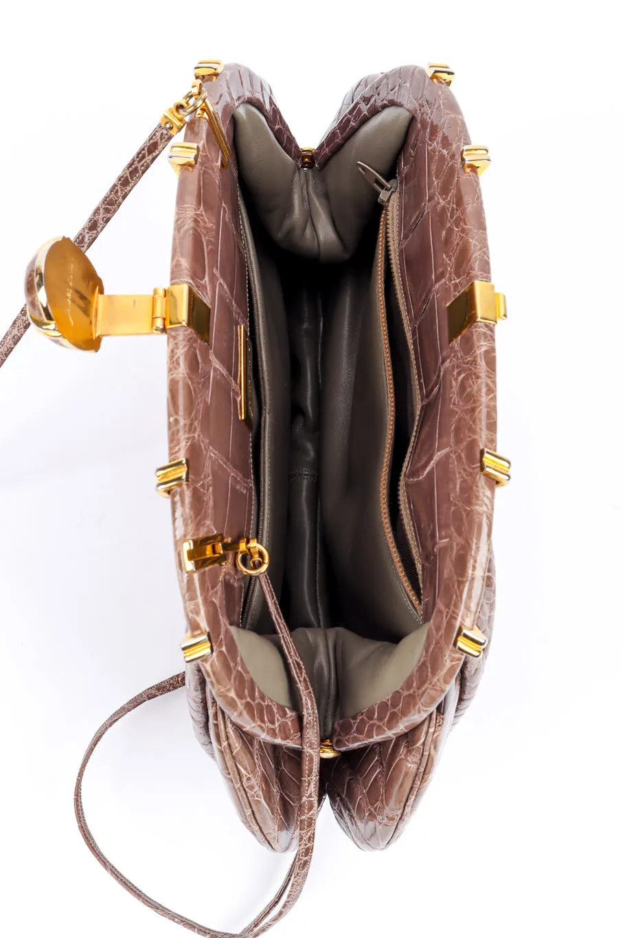 Ruched Alligator Handbag