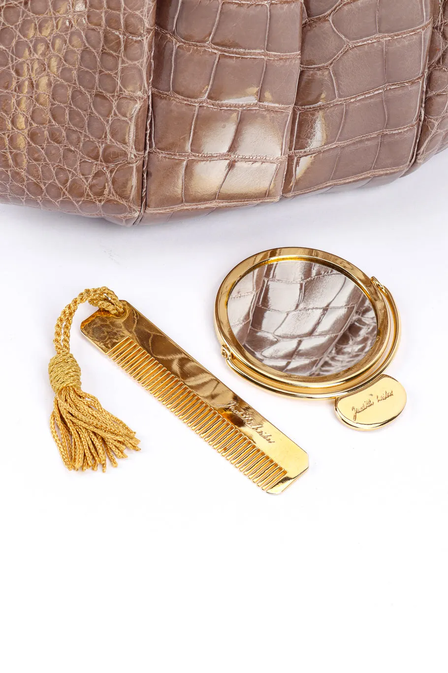 Ruched Alligator Handbag