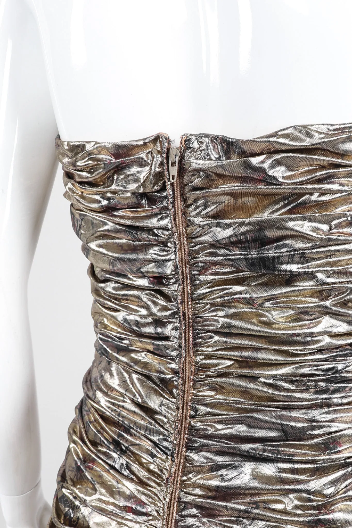 Ruched Liquid Gold Gown